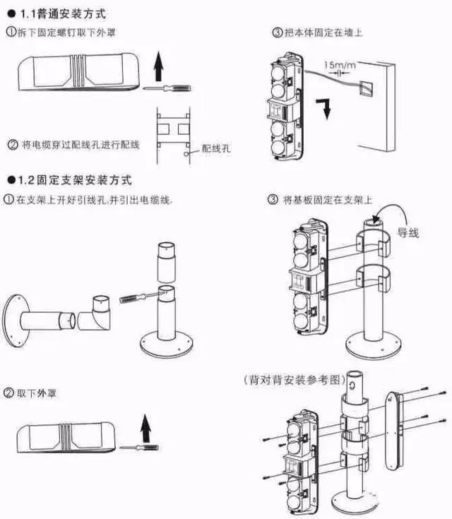 弱电工程主动红外对射接线安装图解