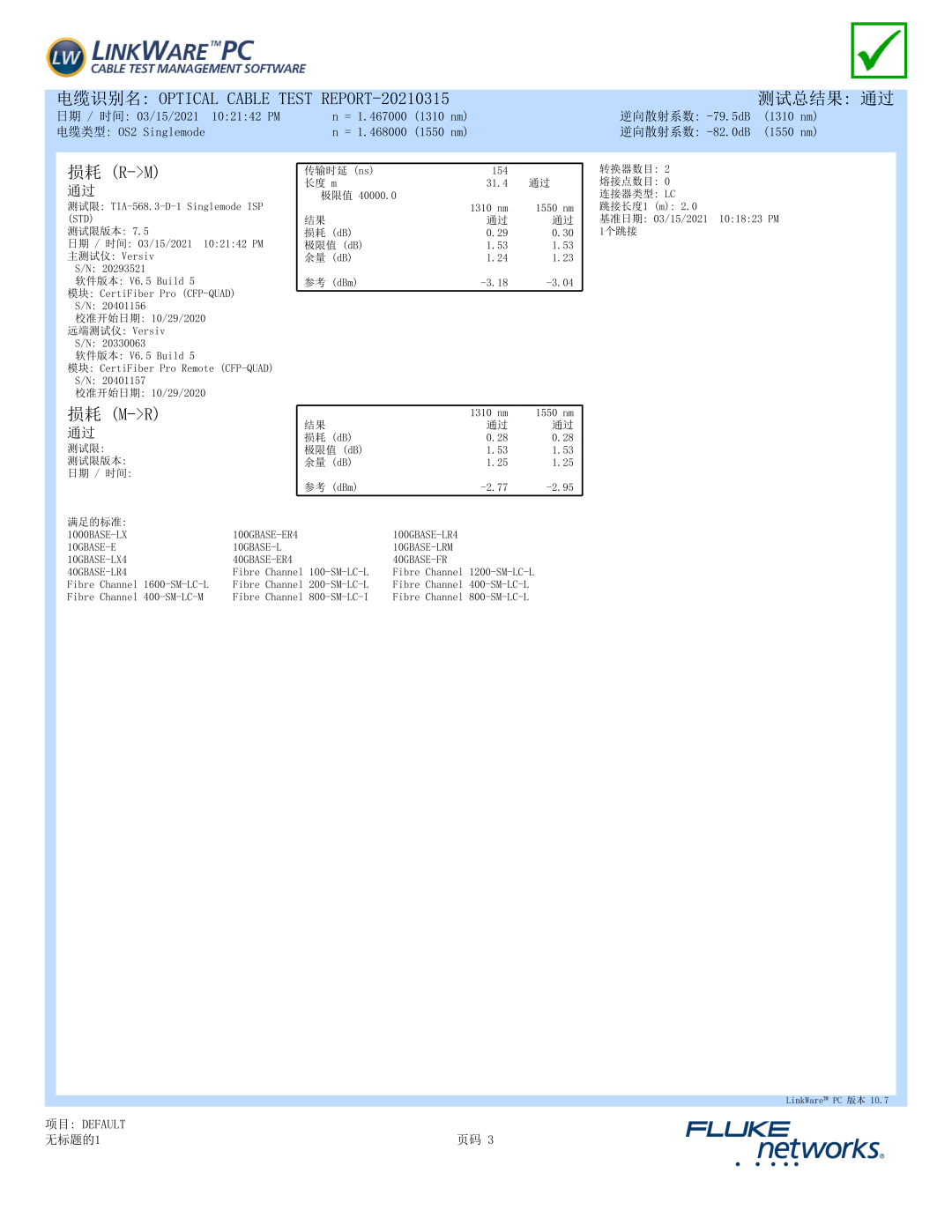光缆系统测试与验收 光缆系统测试与验收