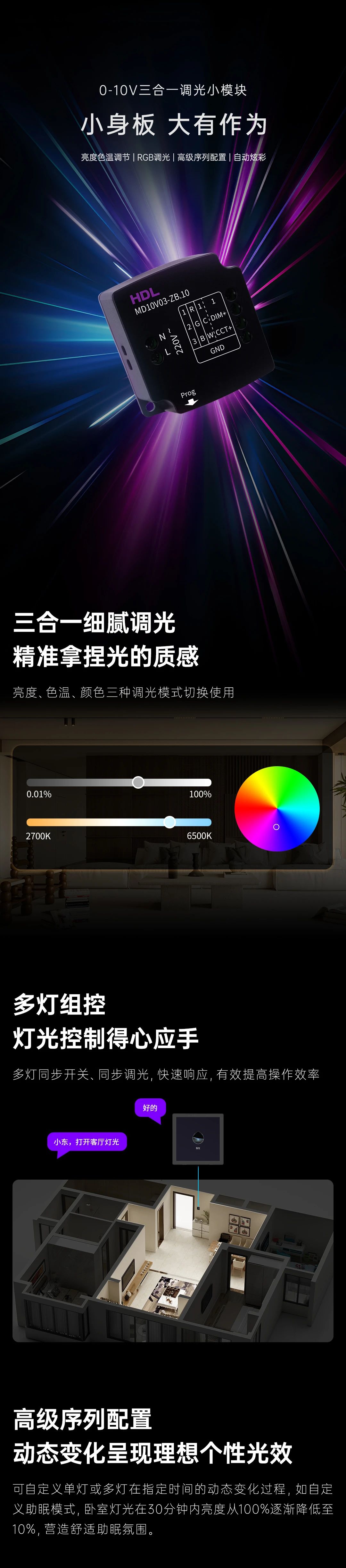 HDL智能新品发布：0-10V三合一调光小模块