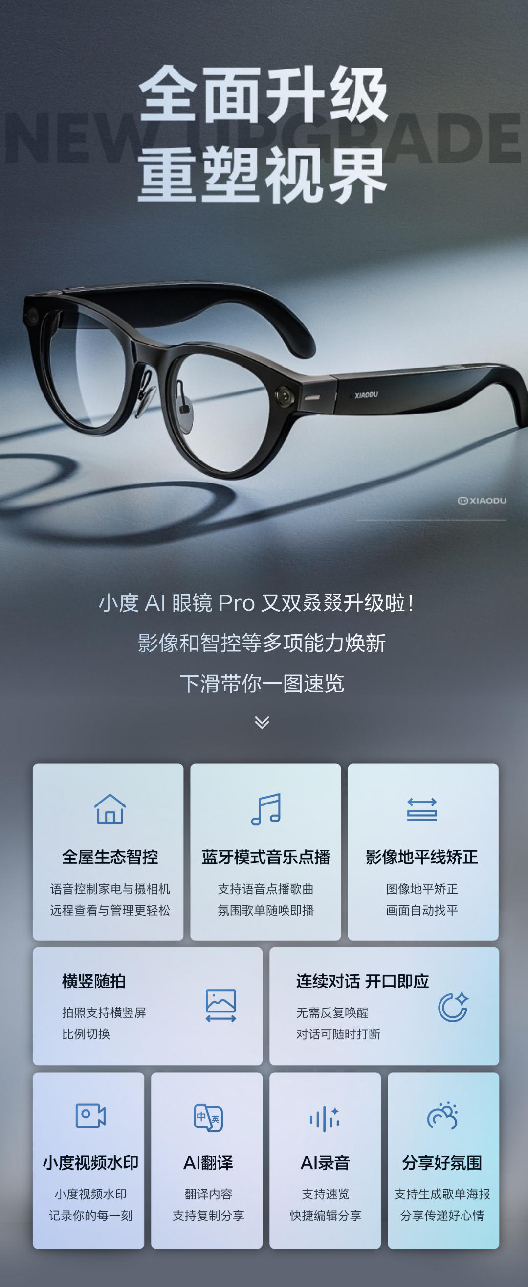 横竖都行！小度 AI 眼镜 Pro 全新升级