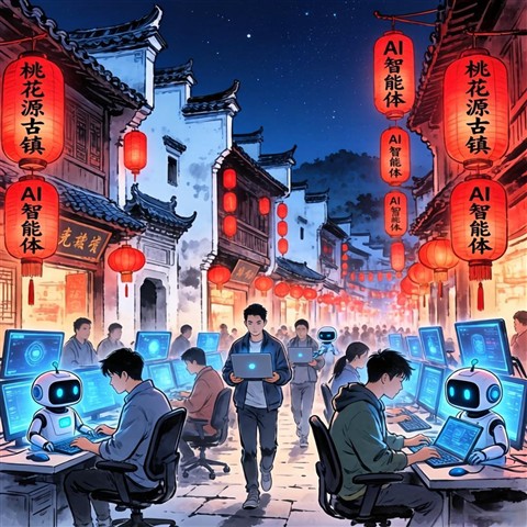 人间仙景，AI耕田：桃花源古镇将成为AI时代一人公司创业的梦想之地